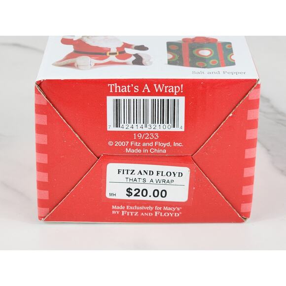 Fitz & Floyd Salt & Pepper Shakers 3 1/2" Ceramic 2007 Holiday Home New w/ Box - Picture 15 of 15